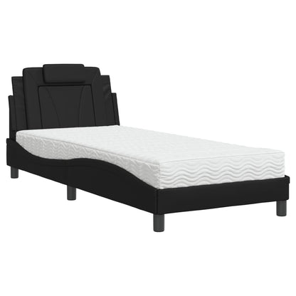 Letto Viana con Materasso Nero 90x190 cm in Similpelle - homemem39