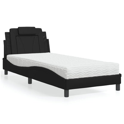 Letto Viana con Materasso Nero 90x190 cm in Similpelle - homemem39