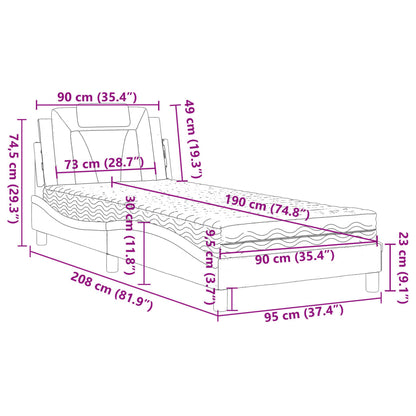 Letto Viana con Materasso Grigio 90x190 cm in Similpelle | homemem39