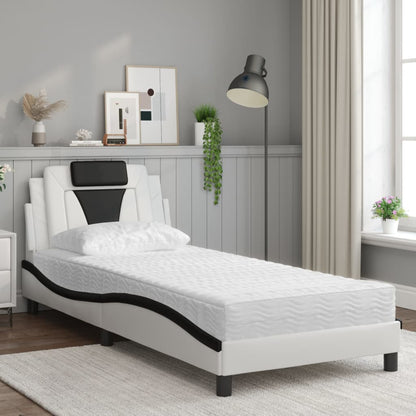 Letto Viana con Materasso Bianco e Nero 90x190 cm in Similpelle | homemem39