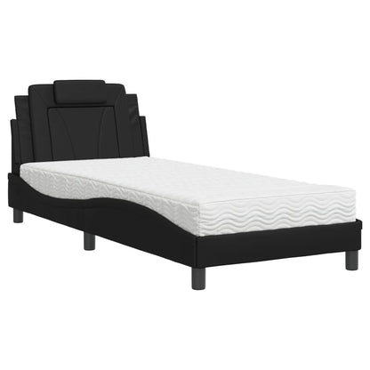Letto Viana con Materasso Nero 90x200 cm in Similpelle - homemem39