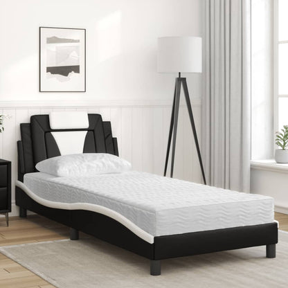 Letto Viana con Materasso Nero e Bianco 90x200 cm in Similpelle - homemem39