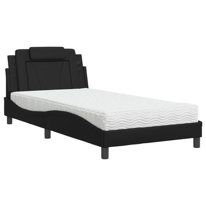 Letto Viana con Materasso Nero 100x200 cm in Similpelle - homemem39