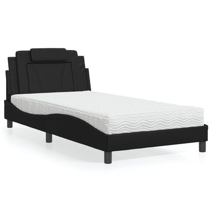 Letto Viana con Materasso Nero 100x200 cm in Similpelle - homemem39