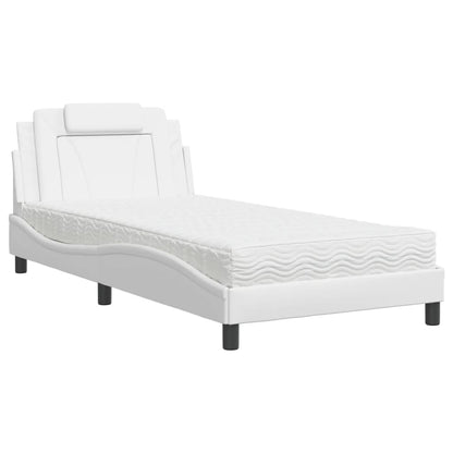 Letto Viana con Materasso Bianco 100x200 cm in Similpelle - homemem39