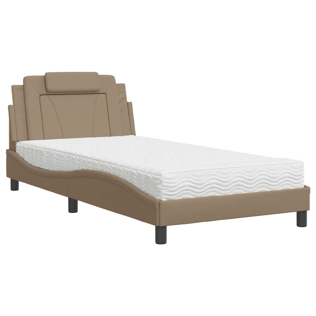 Letto Viana con Materasso Cappuccino 100x200cm Similpelle - homemem39