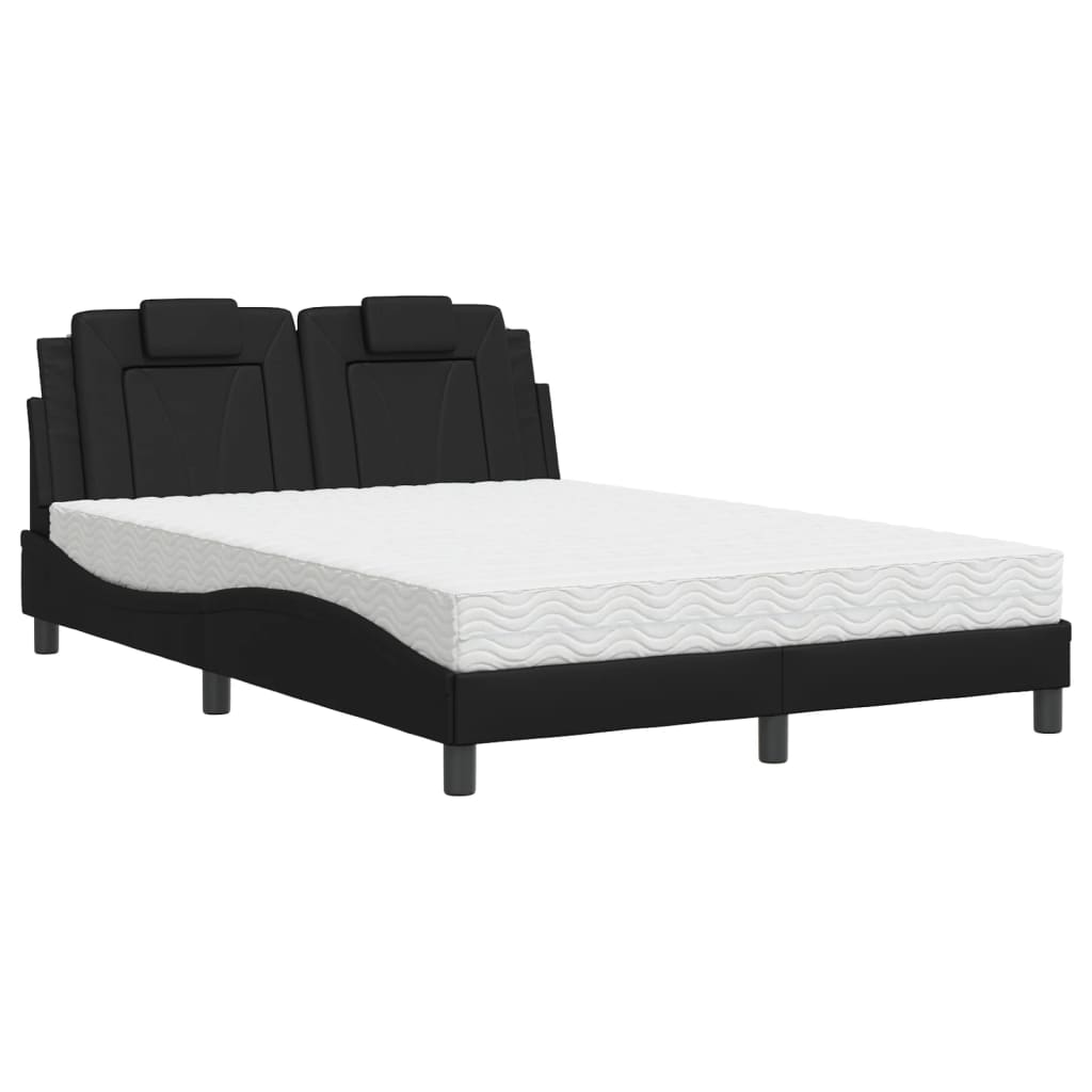 Letto Viana con Materasso Nero 120x200 cm in Similpelle