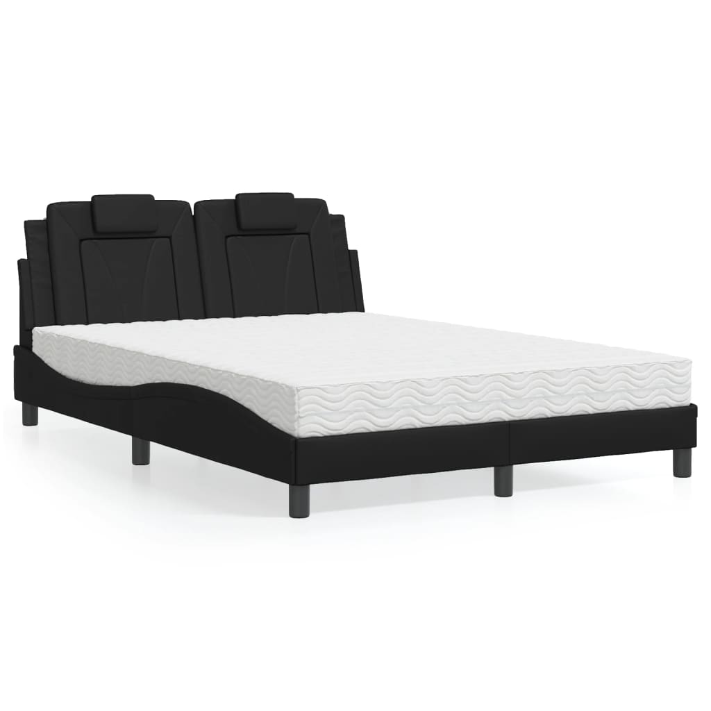 Letto Viana con Materasso Nero 120x200 cm in Similpelle