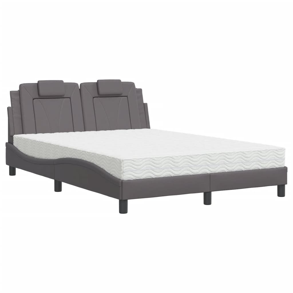 Letto Viana con Materasso Grigio 120x200 cm in Similpelle
