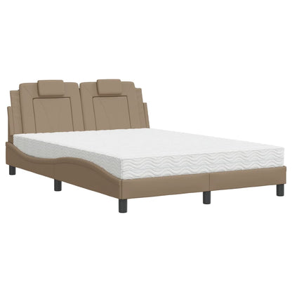 Letto Viana con Materasso Cappuccino 120x200cm Similpelle