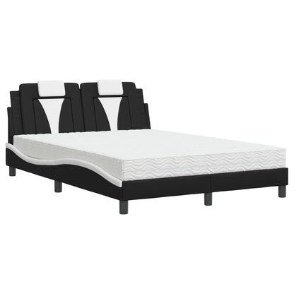Letto Viana con Materasso Nero e Bianco 120x200 cm in Similpelle