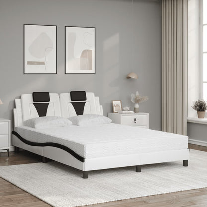 Letto Viana con Materasso Nero e Bianco 120x200 cm in Similpelle