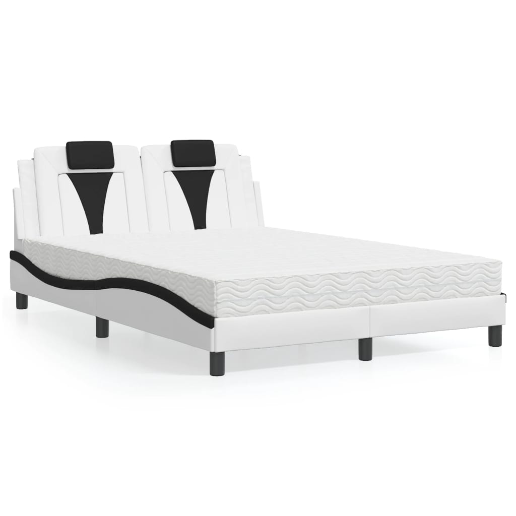 Letto Viana con Materasso Nero e Bianco 120x200 cm in Similpelle