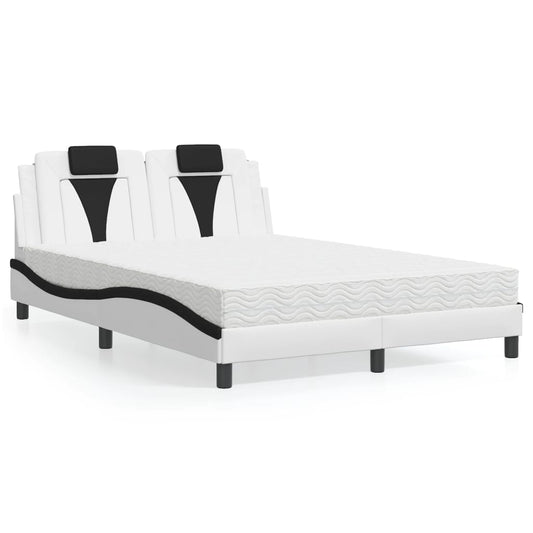 Letto Viana con Materasso Nero e Bianco 120x200 cm in Similpelle