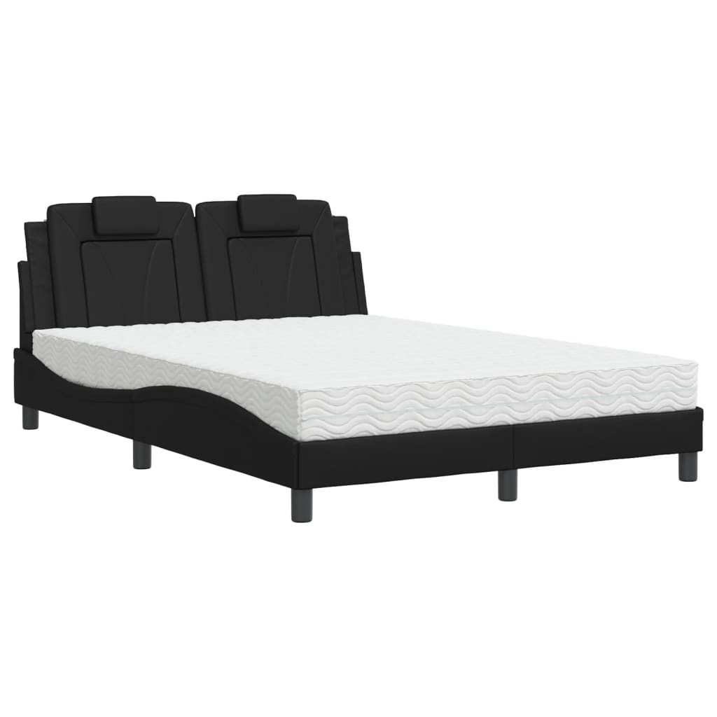 Letto Viana con Materasso Nero 140x190 cm in Similpelle | homemem39