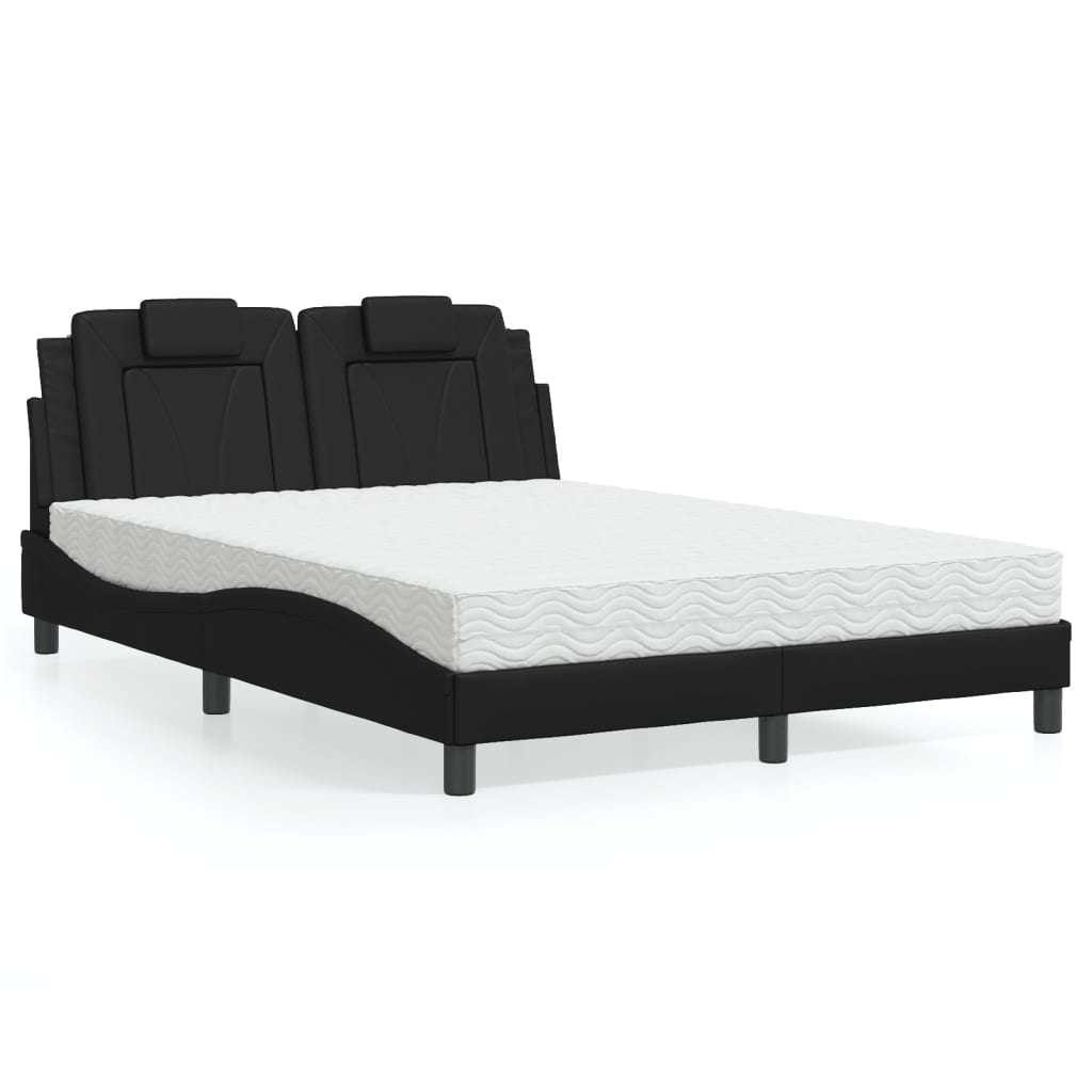 Letto Viana con Materasso Nero 140x190 cm in Similpelle | homemem39