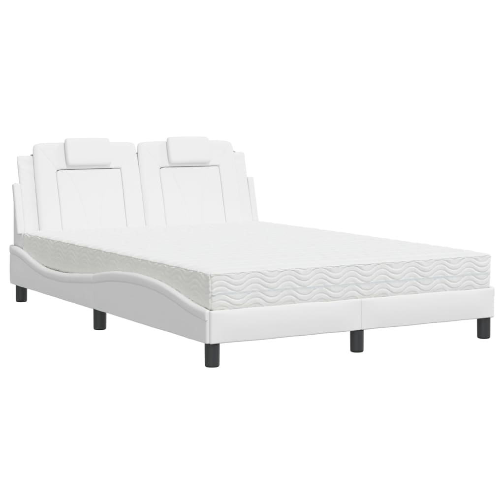Letto Viana con Materasso Bianco 140x190 cm in Similpelle - homemem39