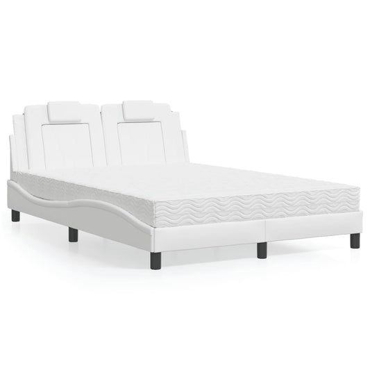 Letto Viana con Materasso Bianco 140x190 cm in Similpelle - homemem39