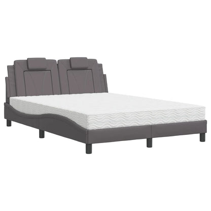Letto Viana con Materasso Grigio 140x190 cm in Similpelle - homemem39