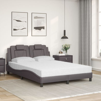 Letto Viana con Materasso Grigio 140x190 cm in Similpelle - homemem39
