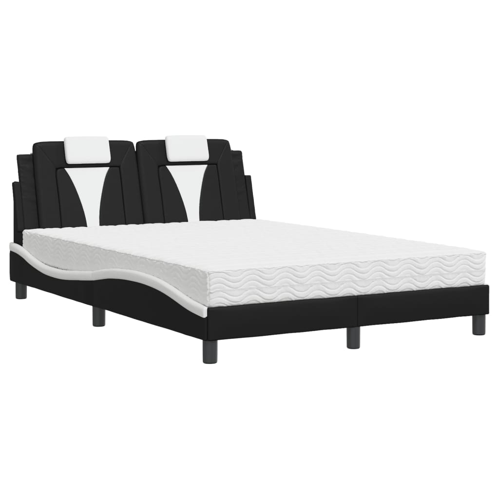 Letto Viana con Materasso Nero e Bianco 140x190 cm in Similpelle - homemem39