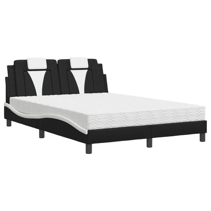 Letto Viana con Materasso Nero e Bianco 140x190 cm in Similpelle - homemem39