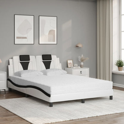 Letto Viana con Materasso Bianco e Nero 140x190 cm in Similpelle - homemem39