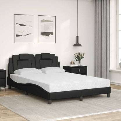 Letto Viana con Materasso Nero 140x200 cm in Similpelle - homemem39