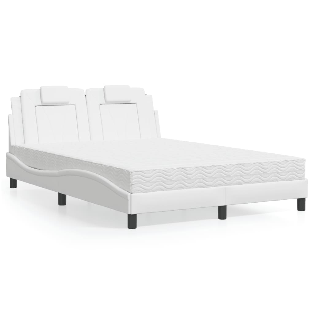 Letto Viana con Materasso Bianco 140x200 cm in Similpelle - homemem39