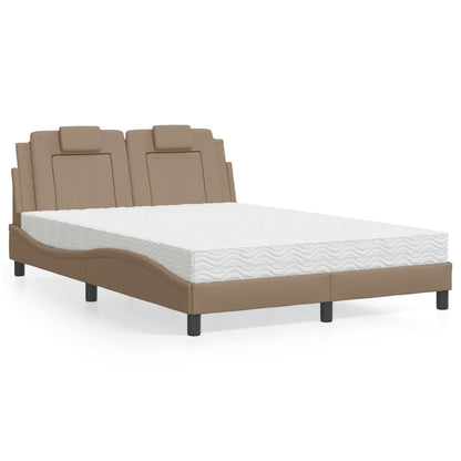 Letto Viana con Materasso Cappuccino 140x200cm Similpelle - homemem39
