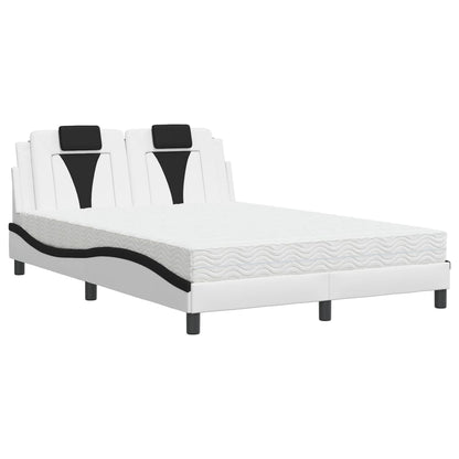 Letto Viana con Materasso Bianco e Nero 140x200 cm in Similpelle - homemem39