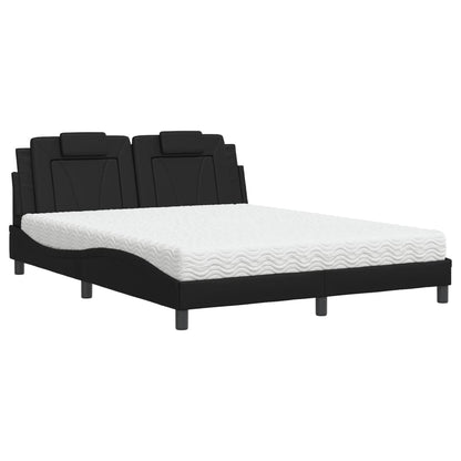 Letto Viana con Materasso Nero 160x200 cm in Similpelle - homemem39