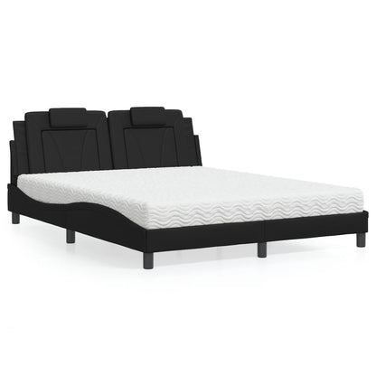 Letto Viana con Materasso Nero 160x200 cm in Similpelle - homemem39
