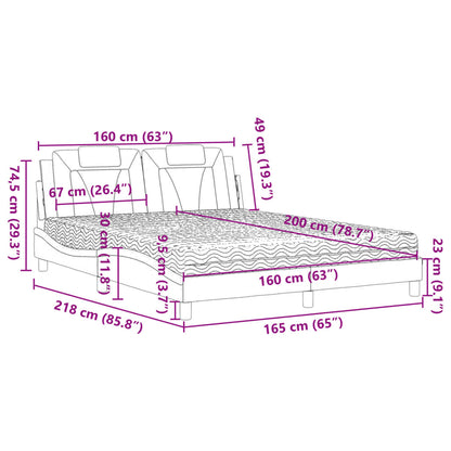 Letto Viana con Materasso Grigio 160x200 cm in Similpelle | homemem39
