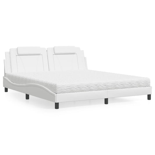 Letto Viana con Materasso Bianco 180x200 cm in Similpelle - homemem39