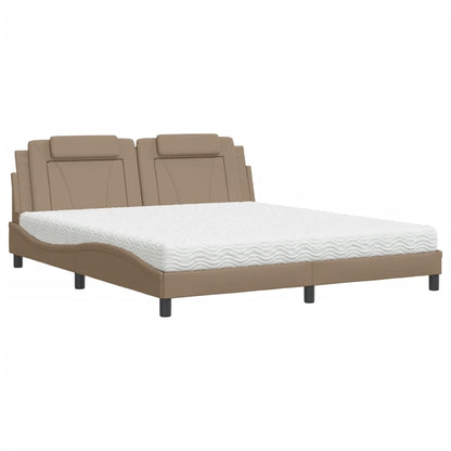 Letto Viana con Materasso Cappuccino 180x200cm Similpelle