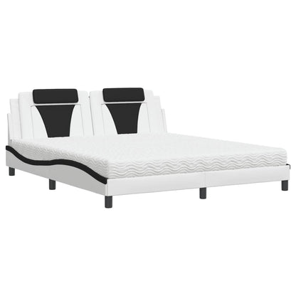 Letto Viana con Materasso Bianco e Nero 180x200cm Similpelle - homemem39