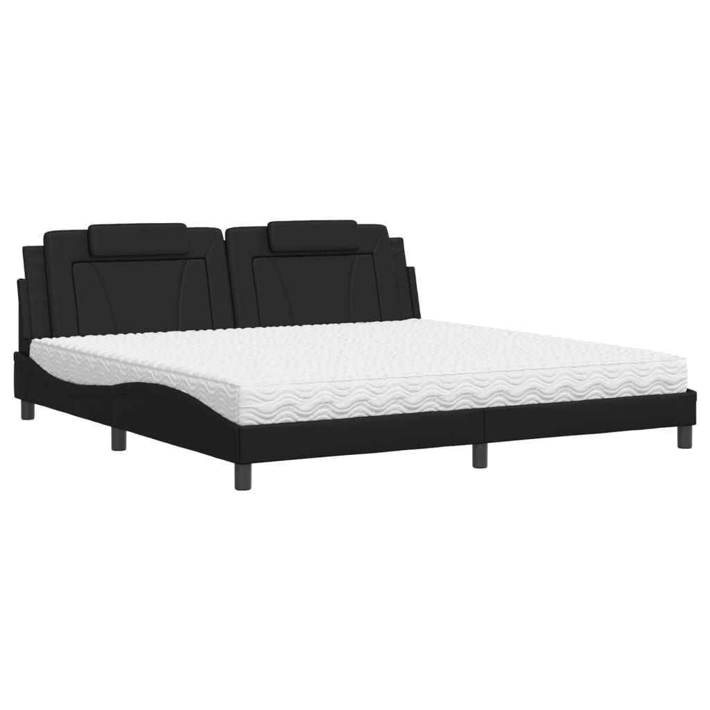 Letto Viana con Materasso Nero 200x200 cm in Similpelle - homemem39