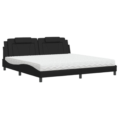 Letto Viana con Materasso Nero 200x200 cm in Similpelle - homemem39