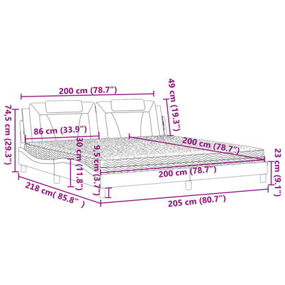 Letto Viana con Materasso Nero 200x200 cm in Similpelle - homemem39