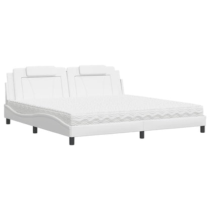 Letto Viana con Materasso Bianco 200x200cm in Similpelle