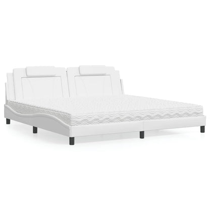 Letto Viana con Materasso Bianco 200x200cm in Similpelle