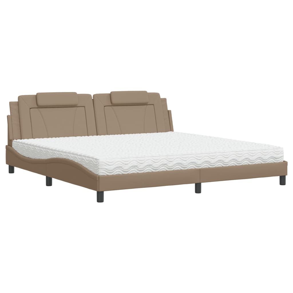 Letto Viana con Materasso Cappuccino 200x200cm Similpelle - homemem39