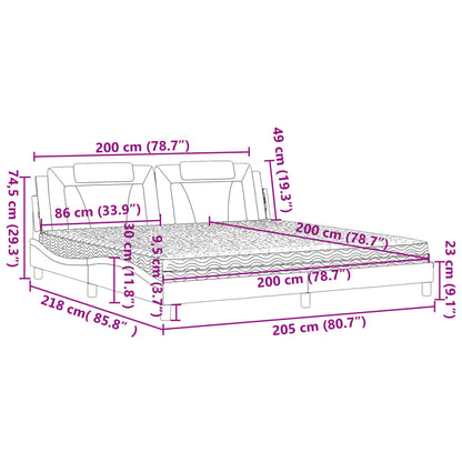 Letto Viana con Materasso Cappuccino 200x200cm Similpelle - homemem39