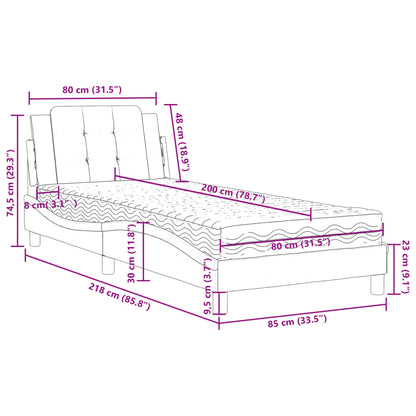 Giroletto senza Materasso Zadar Grgio 80x200 cm in Similpelle | homemem39
