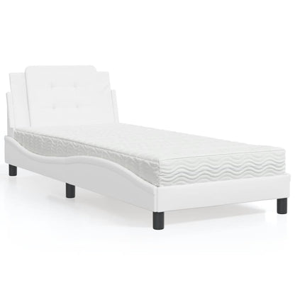 Giroletto senza Materasso Zadar Bianco 90x190 cm in Similpelle
