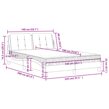 Giroletto senza Materasso Zadar Nero 140x190 cm in Similpelle | homemem39