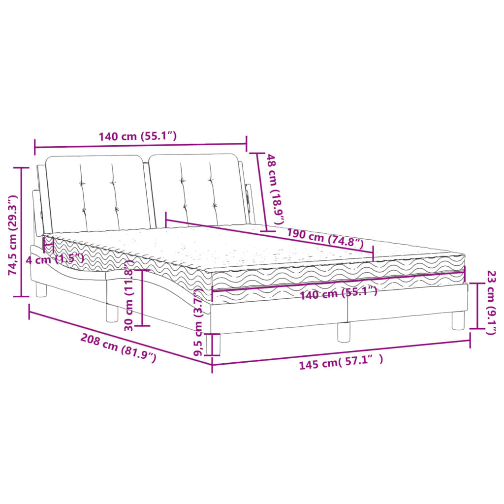 Giroletto senza Materasso Zadar Cappuccino 140x190cm Similpelle | homemem39