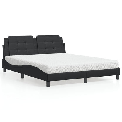 Letto con Materasso Zadar Nero 160x200 cm in Similpelle - homemem39