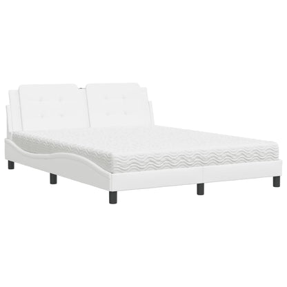 Letto con Materasso Zadar Bianco 160x200 cm in Similpelle | homemem39